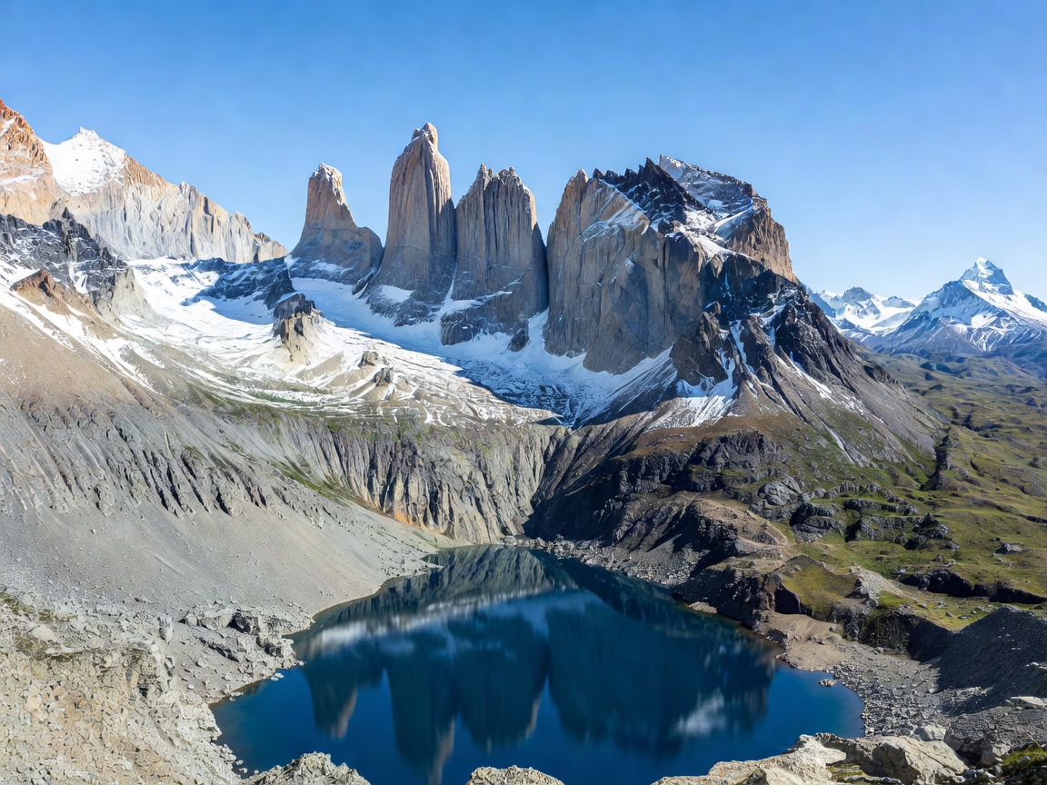 Torres del Paine granite peaks in Patagonia